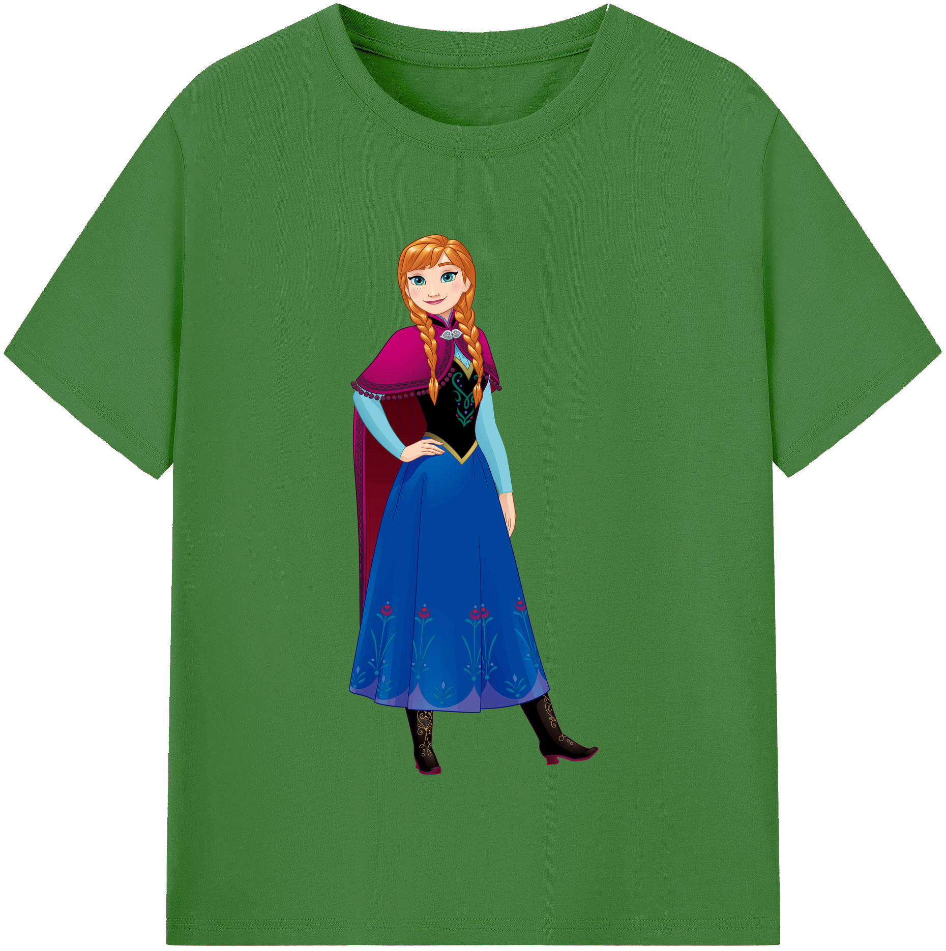 （画像用） アナと雪の女王 アンナ エルサ Frozen Anna Elsa レディースカジュアルプリントTシャツ（綿100％）